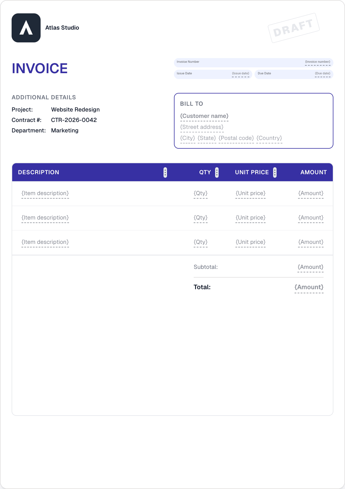 Tech & SaaS invoice template